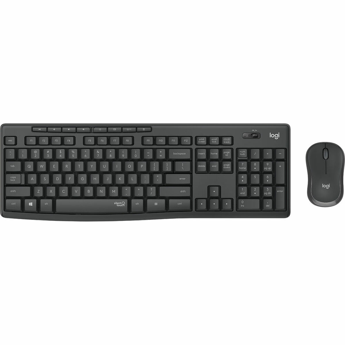 Keyboard and Wireless Mouse Logitech MK295 Black Steel Spanish Qwerty